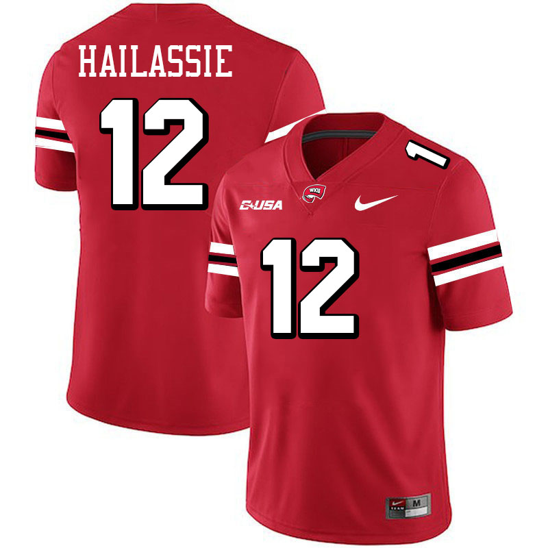 Kahlef Hailassie WKU Jersey,Western Kentucky Hilltoppers #12 Kahlef Hailassie Jersey Youth-Red